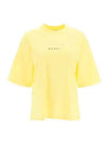 Logo Cotton Overfit Short Sleeve T-Shirt Yellow - MARNI - BALAAN 2
