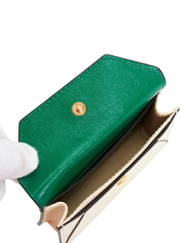 Logo Saffiano Card Wallet Green - MARNI - BALAAN 5