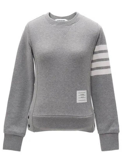 Engineered 4 Bar Stripe Loopback Jersey Knit Crewneck Sweatshirt Light Grey - THOM BROWNE - BALAAN 2