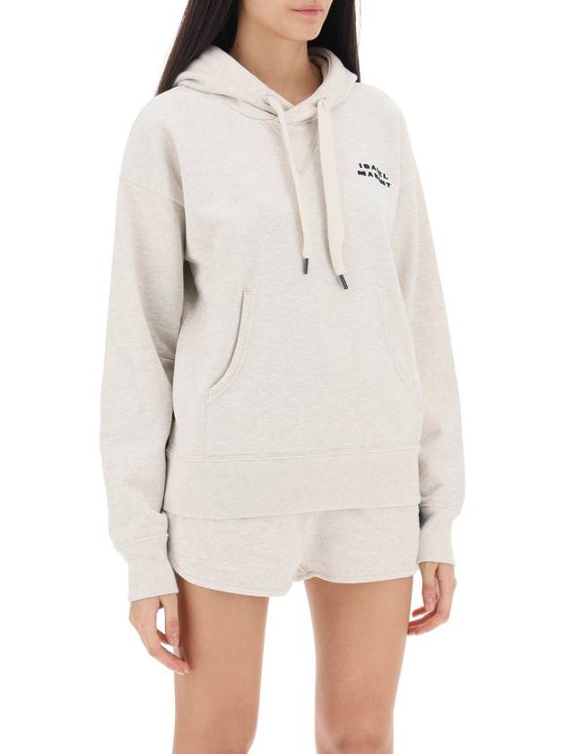 Sylla Embroidered Logo Oversized Hoodie Ecru - ISABEL MARANT - BALAAN 3