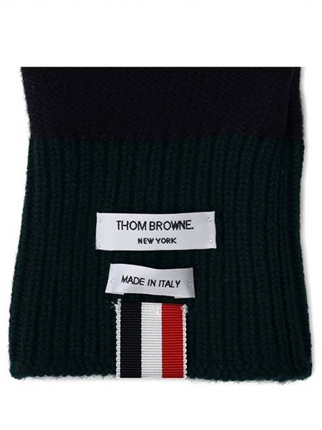 Funmix Merino Jersey Striped Gloves Green - THOM BROWNE - BALAAN 5