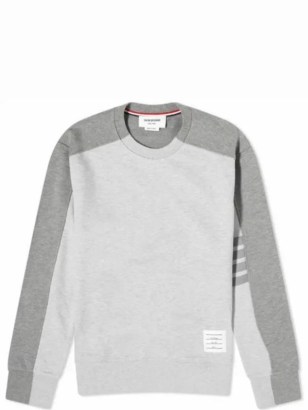 4 Bar Stripe Two Tone Loopback Sweatshirt Grey - THOM BROWNE - BALAAN 2