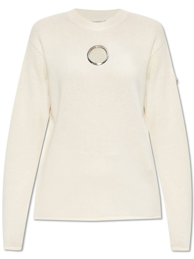 Willow Smith Eyelet Wool Cashmere Knit Top White Ivory - MONCLER - BALAAN 2