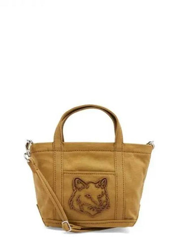 Fox Head Embroidery Mini Tote Bag Chesnut - MAISON KITSUNE - BALAAN 1