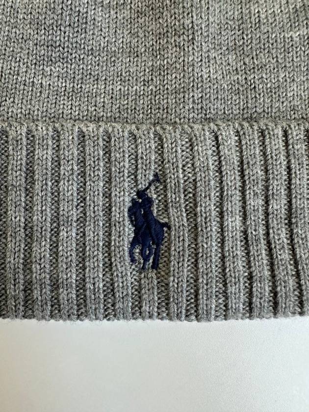 Pony Embroidered Knit Beanie Grey - POLO RALPH LAUREN - BALAAN 3