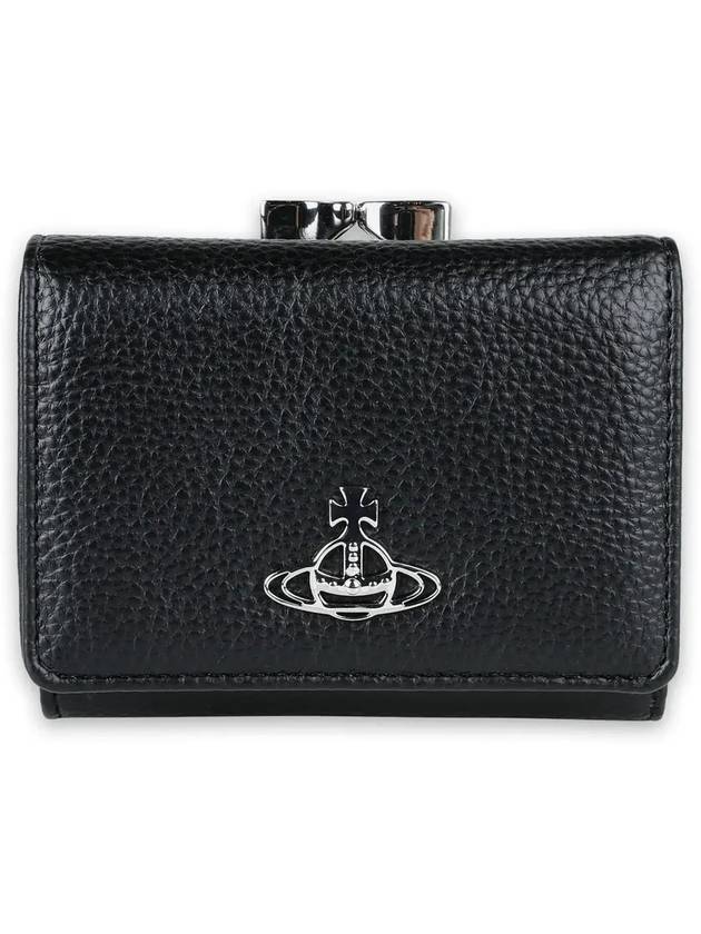 Grain Leather Half Wallet Black - VIVIENNE WESTWOOD - BALAAN 4