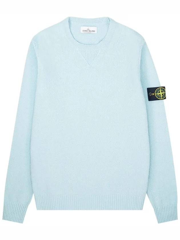 Soft Cotton Crewneck Knit Top Aqua - STONE ISLAND - BALAAN 2