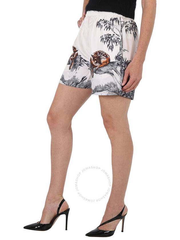 Burberry Ladies Deer Sketch Print Mulberry Silk Shorts, Brand Size 10 (US Size 8) - BURBERRY - BALAAN 3