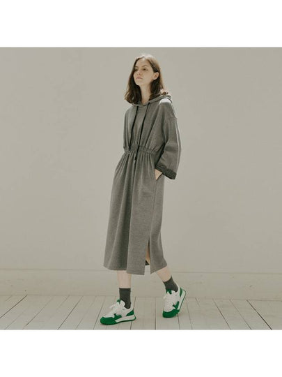 Waistband Hood Long Dress Grey - AVANT-G - BALAAN 2