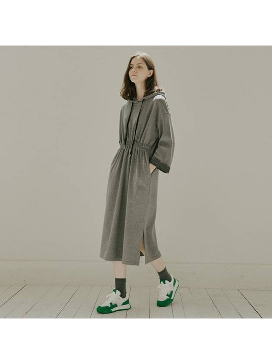 Waistband Hood Long Dress D GRAY - AVANT-G - BALAAN 1