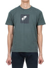 Garment Dyed Institutional One Print Cotton Jersey Short Sleeve T Shirt Dark Green - STONE ISLAND - BALAAN 3