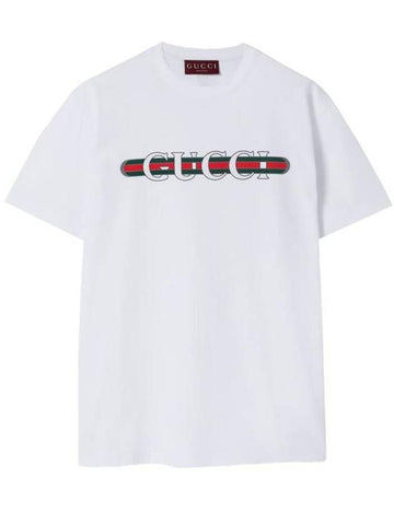 Logo Cotton Short Sleeve T-Shirt White - GUCCI - BALAAN 1