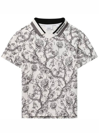 Kids Flower Print Polo T Shirt 8047992 - BURBERRY - BALAAN 1