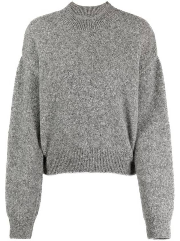 Intarsia Knit Logo Crew Neck Knit Top Grey - JACQUEMUS - BALAAN 3