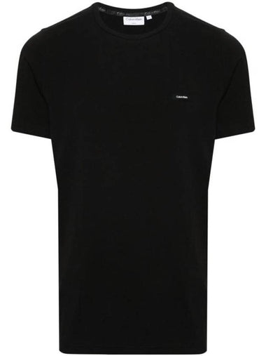 Slim Fit Short Sleeve T-Shirt Black - CALVIN KLEIN - BALAAN 1