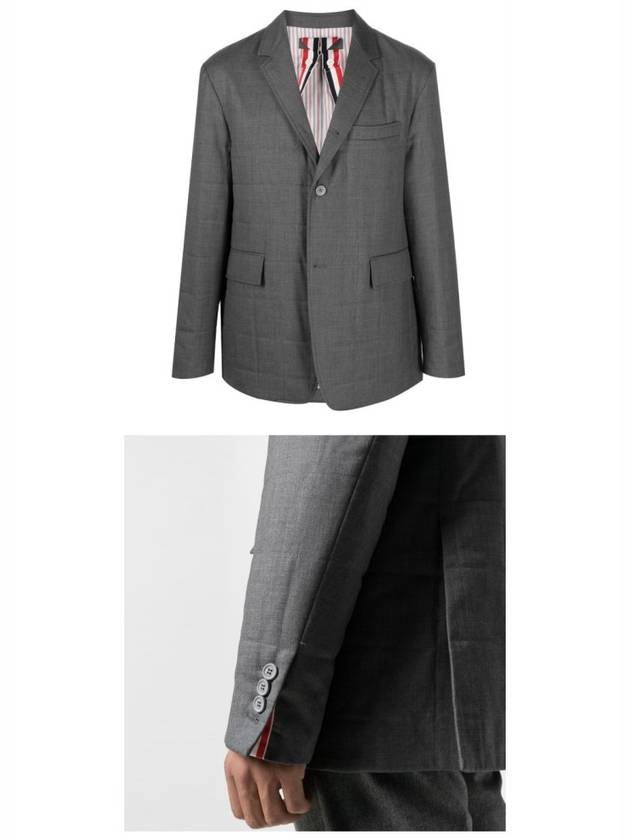 Twill Down Filled Jacket Grey - THOM BROWNE - BALAAN 5