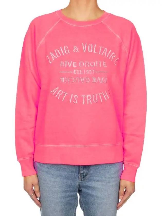 Embroidered Logo Sweatshirt Pink - ZADIG & VOLTAIRE - BALAAN 3