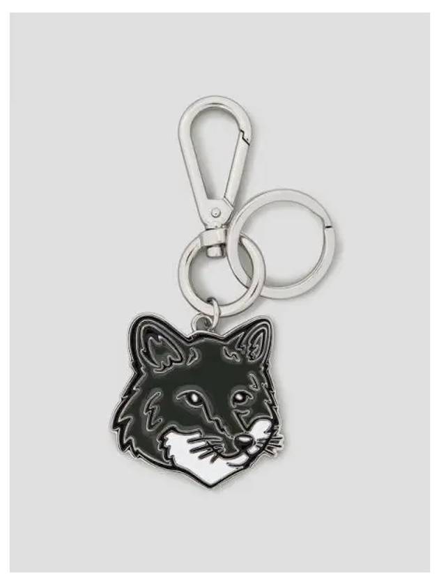 Unisex bold fox head metal key ring bag charm military green domestic product - MAISON KITSUNE - BALAAN 1