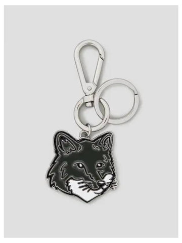 Unisex bold fox head metal key ring bag charm military green domestic product - MAISON KITSUNE - BALAAN 1