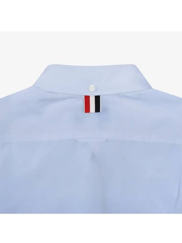 Logo Patch Cotton Shirt Light Blue - THOM BROWNE - BALAAN 4