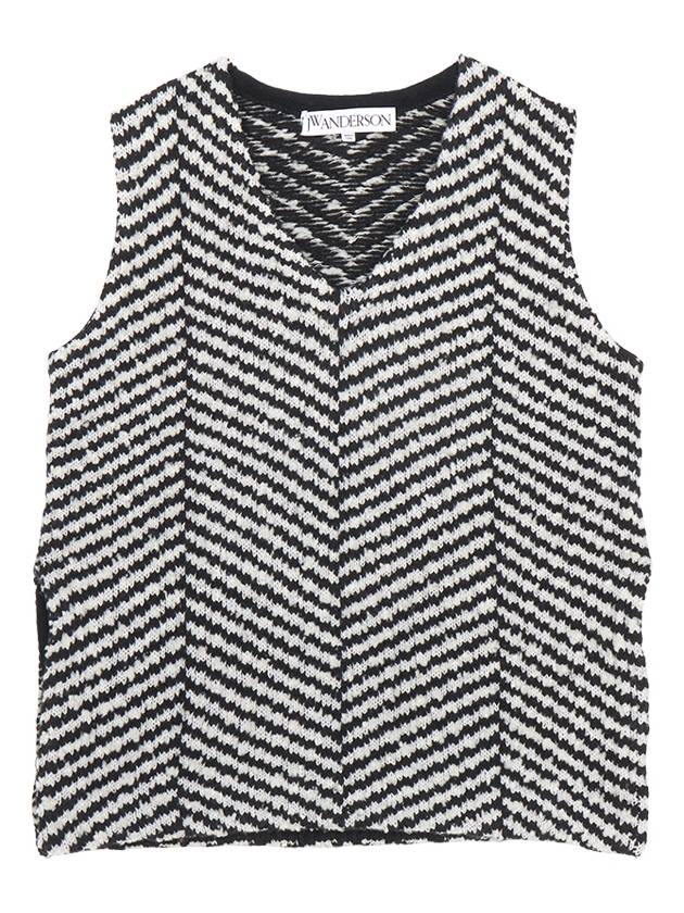 Chevron Knit Sleeveless Black White - JW ANDERSON - BALAAN 2