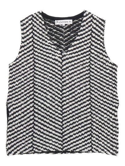 Chevron Knit Sleeveless Black White - JW ANDERSON - BALAAN 2