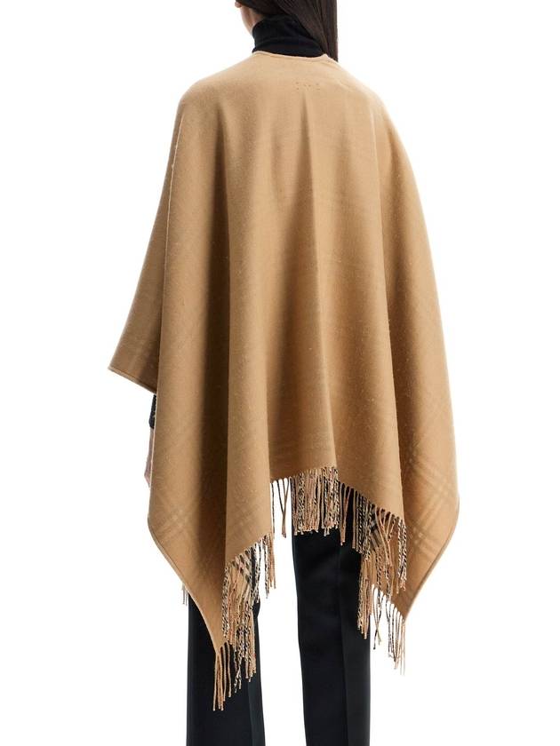 Women's Check Reversible Wool Cape Beige - BURBERRY - BALAAN 5