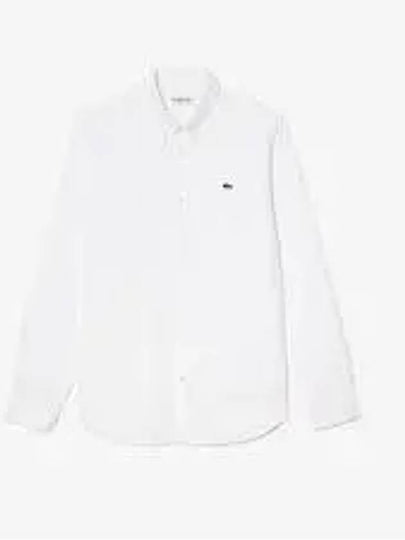 Slim Fit Premium Cotton Long Sleeve Shirt White - LACOSTE - BALAAN 2