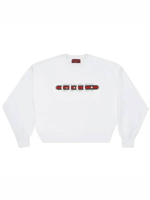 Print Cotton Jersey Sweatshirt White - GUCCI - BALAAN 2