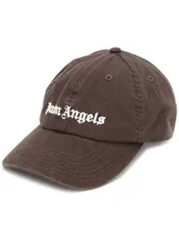 Logo Cotton Ball Cap Brown - PALM ANGELS - BALAAN 1