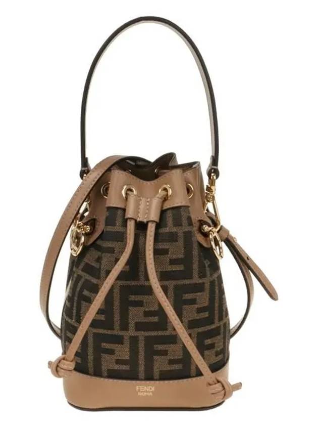 Mon Tresor FF Mini Fabric Bucket Bag Brown - FENDI - BALAAN 2