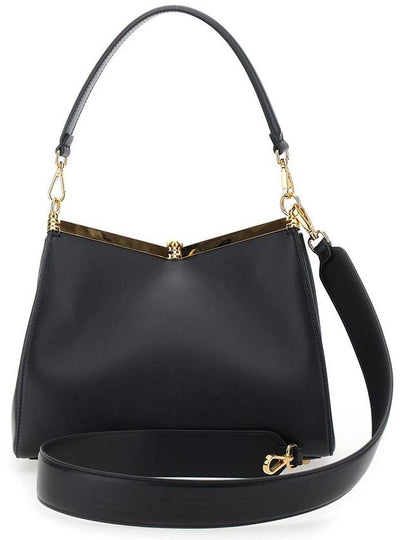 'Medium Vela' Black Shoulder Bag With Logo And Pegasus Charm In Leather Woman - ETRO - BALAAN 2