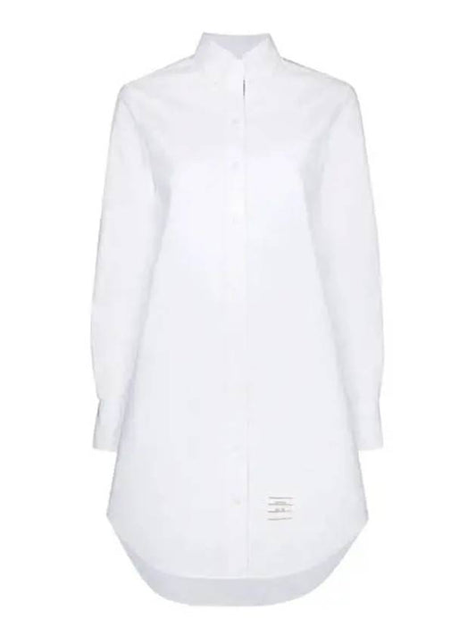Women's Hidden Oxford Shirt Long Dress White - THOM BROWNE - BALAAN 2