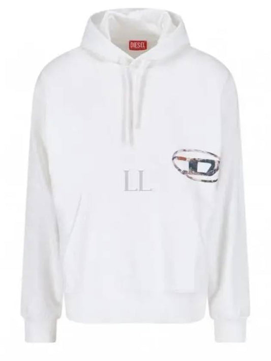 S Macs Hood L4 Loose Logo Hoodie White - DIESEL - BALAAN 2