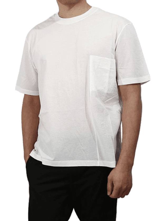 Pocket Crew Neck Cotton Short Sleeve T-shirt White - JIL SANDER - BALAAN 1