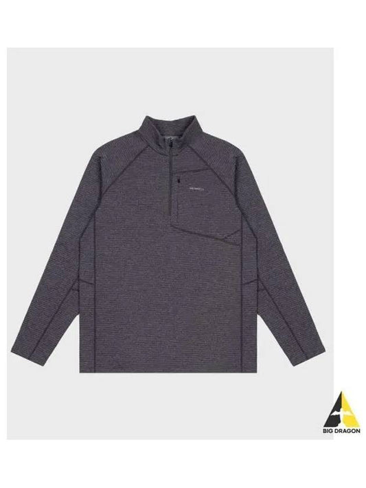 MERRELL MEN Hike Grid Fleece Half Zip Up T Shirt CHARCOAL - MERRYMOTIVE - BALAAN 1