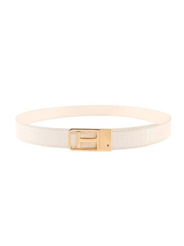 Crocodile Reversible Leather Belt White - TOM FORD - BALAAN 1