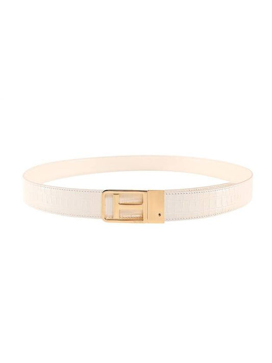 Crocodile Reversible Leather Belt White - TOM FORD - BALAAN 1