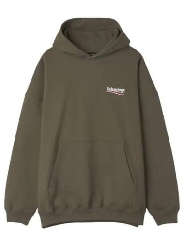 Political Campaign Large Fit Hood Khaki White Red - BALENCIAGA - BALAAN 1