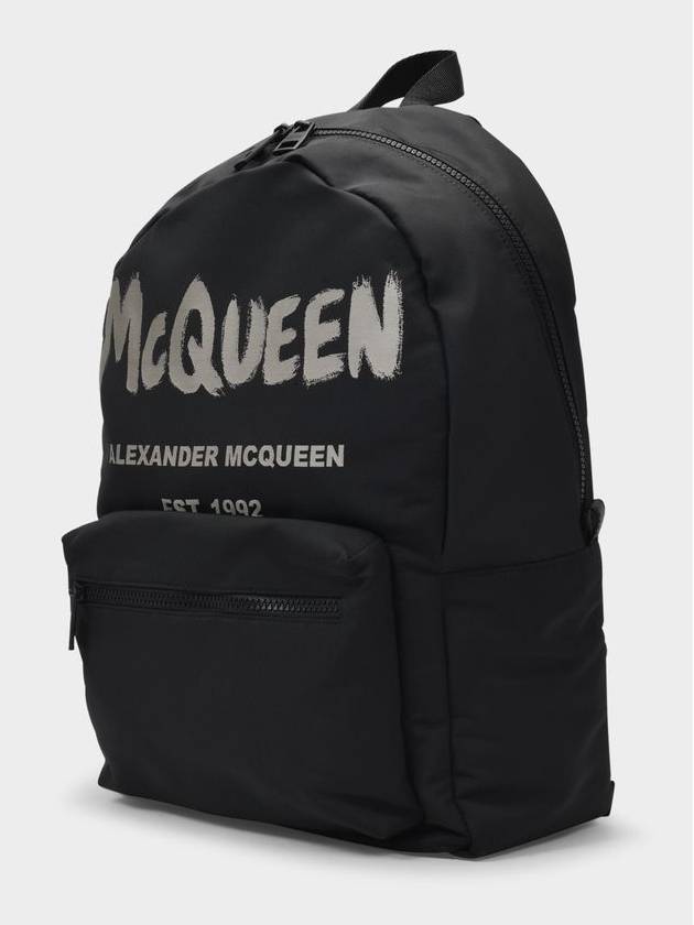 Graffiti Metropolitan Backpack Black - ALEXANDER MCQUEEN - BALAAN 3