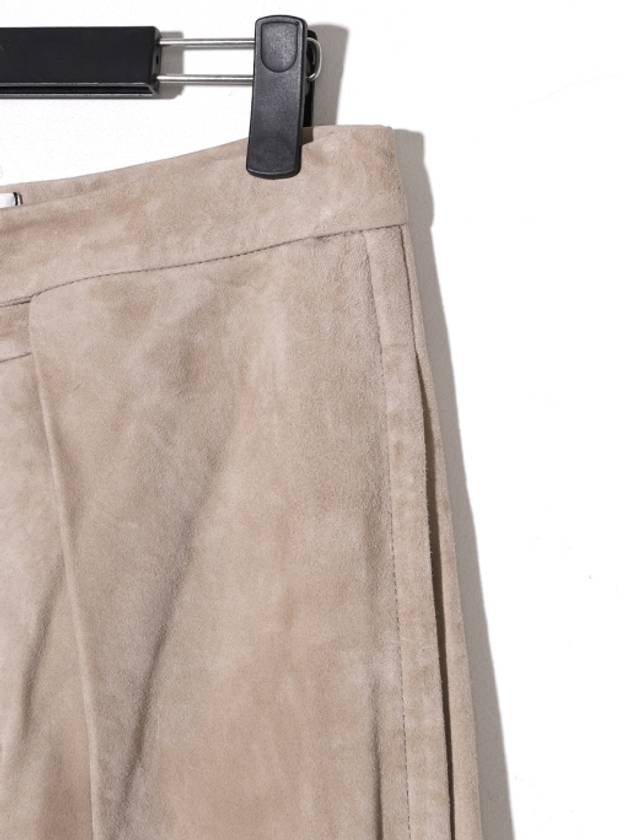 Suede Belt Strap Slacks Beige - AMI - BALAAN 7