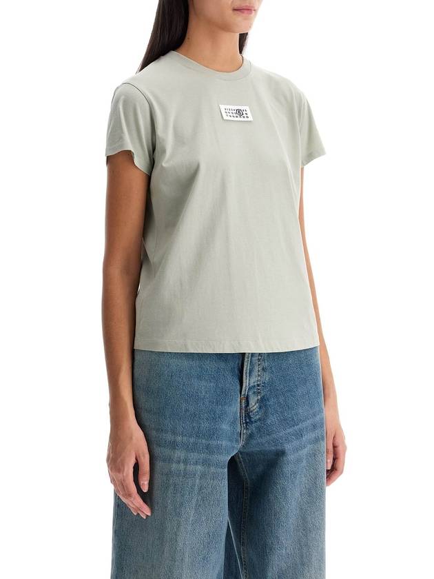 MM6 Maison Margiela Logo Patch Crew Neck T Shirt S52GC0326S24312 700 - MAISON MARGIELA - BALAAN 3