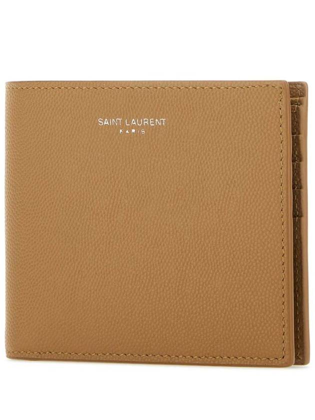 East West Leather Half Wallet Teak Wood - SAINT LAURENT - BALAAN 3