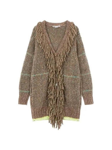 Chunky fringe tweed cardigan brown 271329 - STELLA MCCARTNEY - BALAAN 1