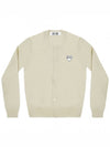 White Wappen Wool Round Neck Cardigan Ivory - COMME DES GARCONS PLAY - BALAAN 1