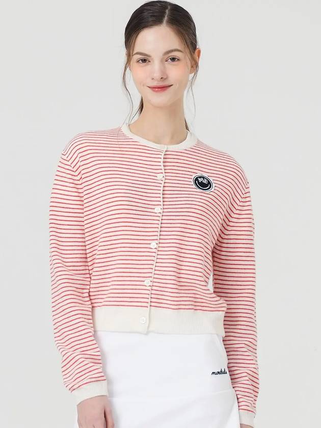 Striped Montbly Cardigan RED - MONBIRDIE GOLF - BALAAN 3