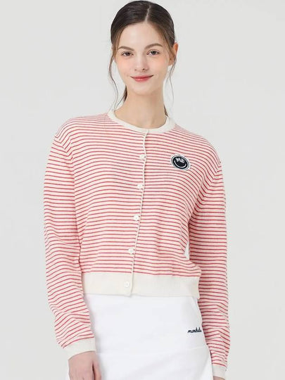 Striped Montbly Cardigan RED - MONBIRDIE GOLF - BALAAN 2