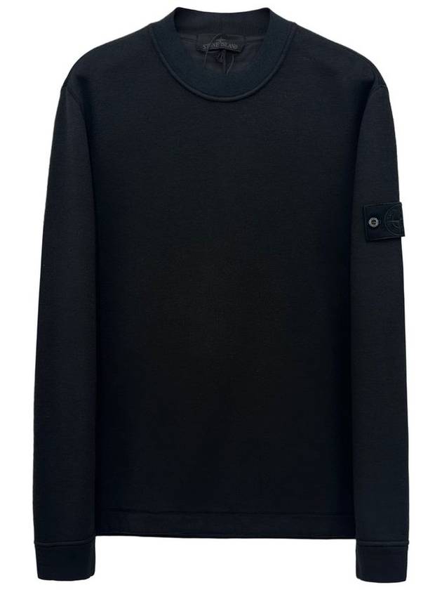 Ghost Piece Cotton Jersey Crew Neck Sweatshirt Black - STONE ISLAND - BALAAN 2