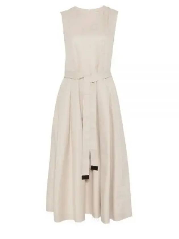 Amina Pleated Midi Dress Beige - MAX MARA - BALAAN 2