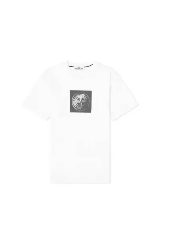 Garment Dyed Institutional One Print Cotton Jersey Short Sleeve T Shirt White - STONE ISLAND - BALAAN 2